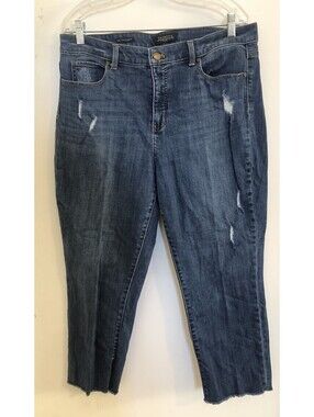 Talbots Flawless Five Pocket Petite Slim Straight Blue jeans Womens 14P Ankle